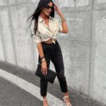 Koszula klasyczna bawełniana damska Saro Ola Voga khaki