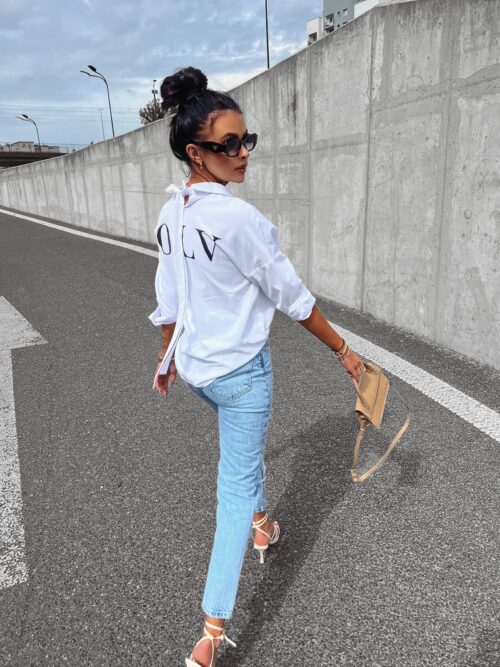 Koszula klasyczna bawełniana damska Saro Ola Voga biała