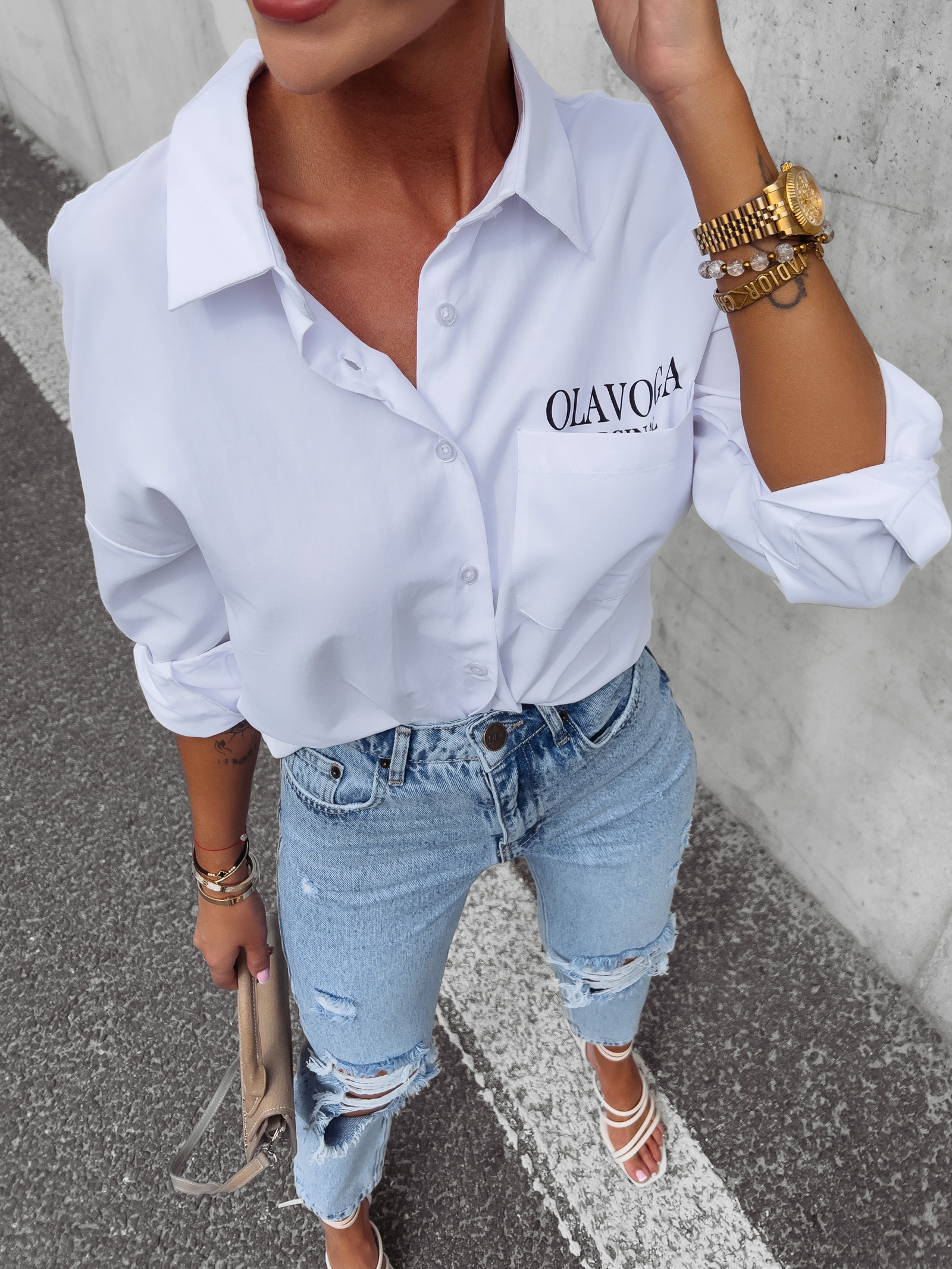 Koszula klasyczna bawełniana damska Saro Ola Voga biała Koszula klasyczna bawełniana damska Saro Ola Voga biała