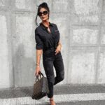 Koszula klasyczna bawełniana damska Saro Ola Voga czarna