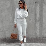 Bluza bawełniana damska złoty nadruk Canella Ola Voga ecru