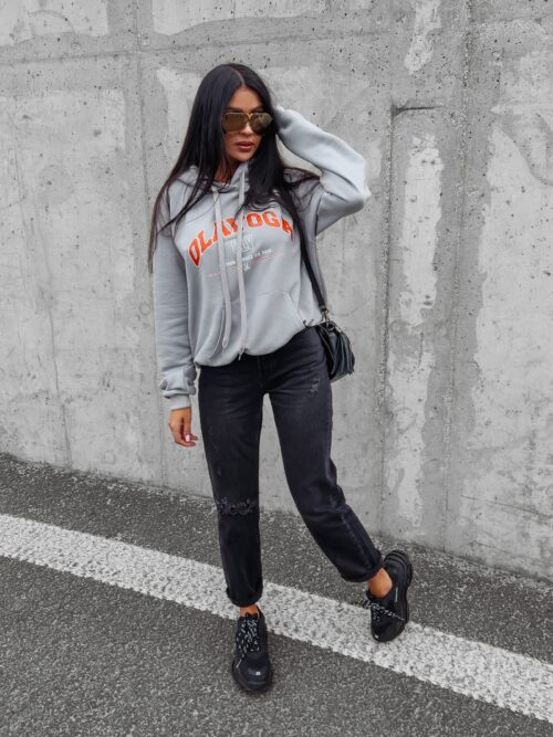 Bluza klasyczna damska z kapturem Ranci Ola Voga szara