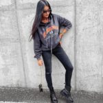 Bluza klasyczna damska z kapturem Ranci Ola Voga grafitowa