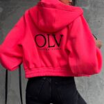 Bluza z kapturem damska Annaya Ola Voga neonowy róż