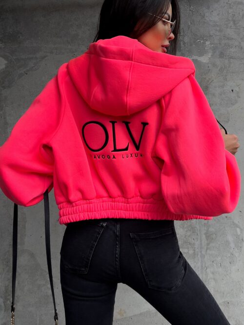 Bluza z kapturem damska Annaya Ola Voga neonowy róż