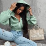 Bluza z kapturem damska Annaya Ola Voga oliwkowa