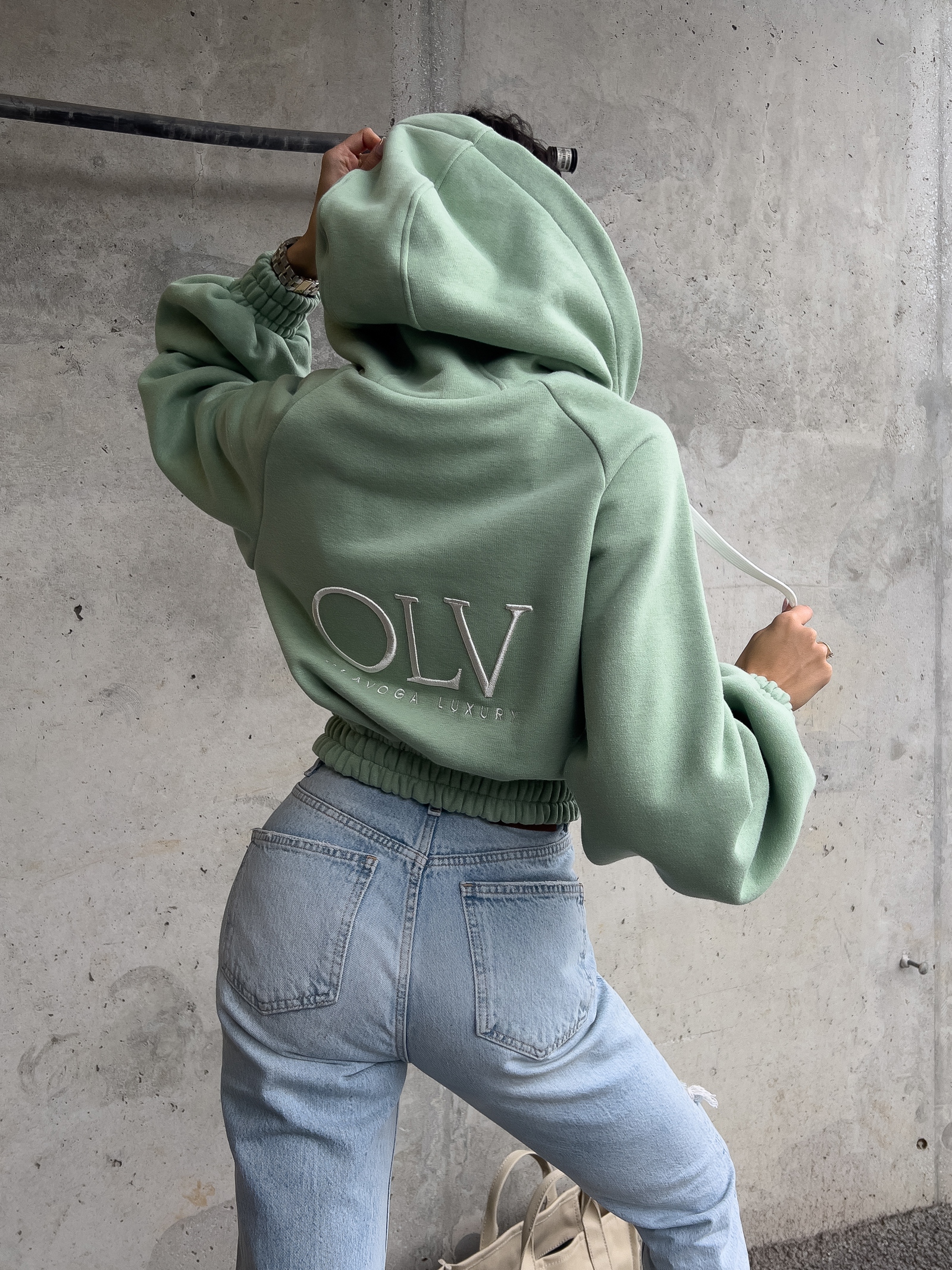 Bluza z kapturem damska Annaya Ola Voga oliwkowa