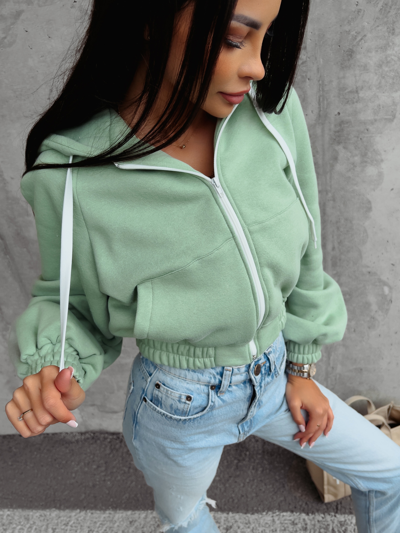 Bluza z kapturem damska Annaya Ola Voga oliwkowa