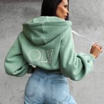 Bluza z kapturem damska Annaya Ola Voga oliwkowa