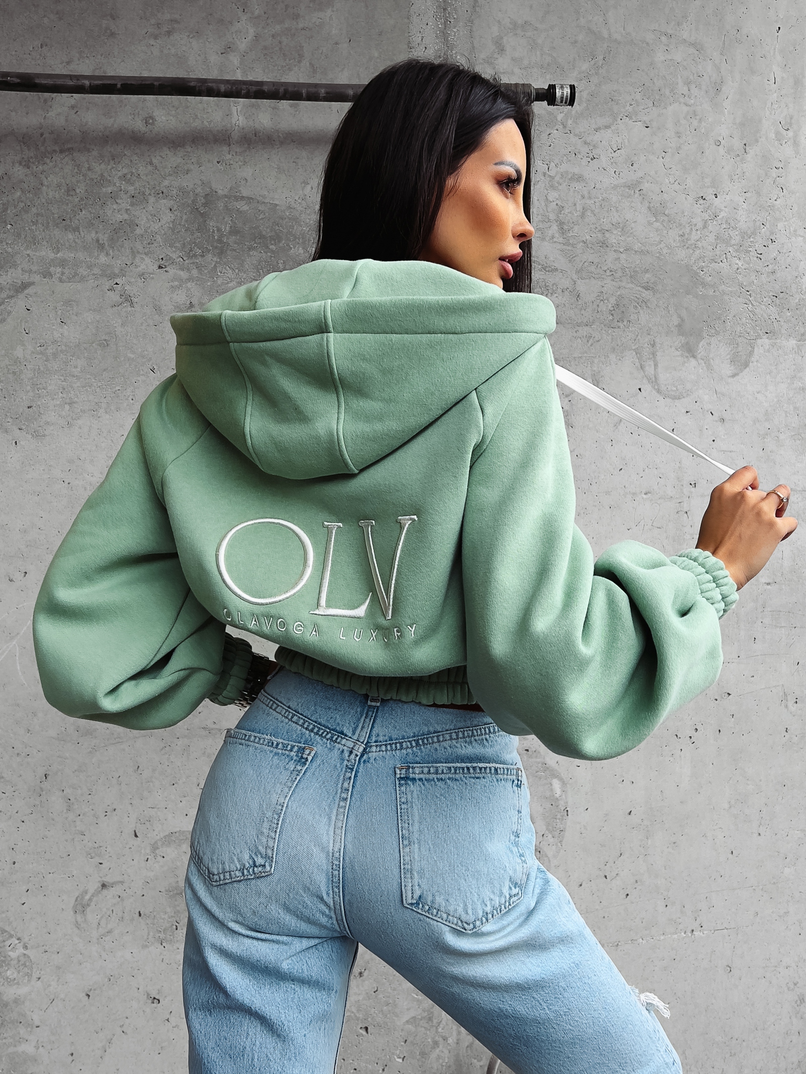 Bluza z kapturem damska Annaya Ola Voga oliwkowa