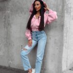 Bluza z kapturem damska Annaya Ola Voga pudrowy róż