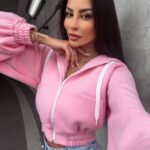 Bluza z kapturem damska Annaya Ola Voga pudrowy róż