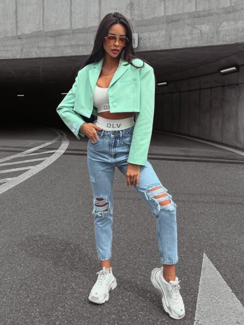 Żakiet damski gładki Kalosa Ola Voga pistacjowy