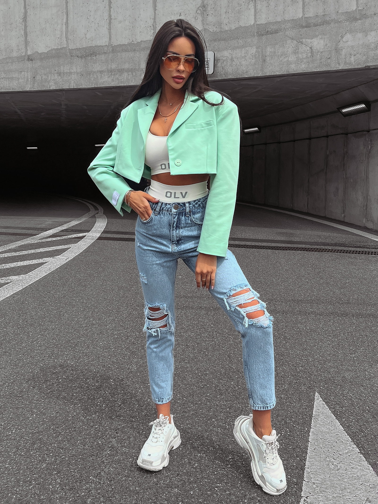 Żakiet damski gładki Kalosa Ola Voga pistacjowy