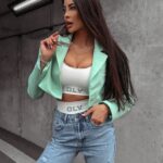 Żakiet damski gładki Kalosa Ola Voga pistacjowy