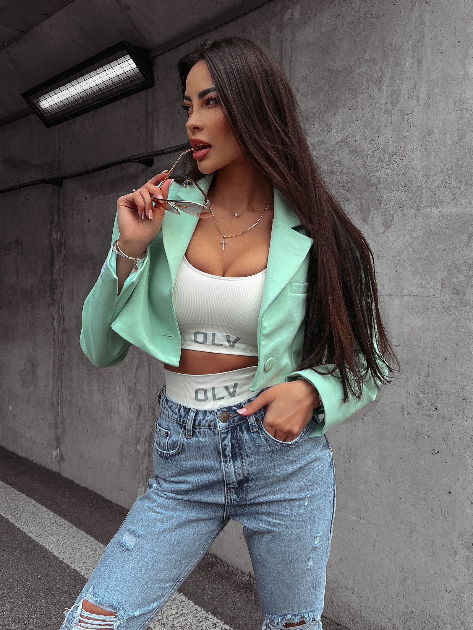 Żakiet damski gładki Kalosa Ola Voga pistacjowy Żakiet damski gładki Kalosa Ola Voga pistacjowy