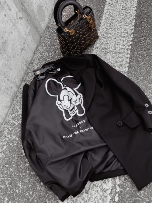 Marynarka damska z nadrukiem miki Molis Ola Voga czarna