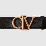 Pasek skórzany ze złota klamrą unisex Blaise2023 Ola Voga czarny