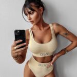 Komplet bieliźniany logowany LAGIO 2023 OLAVOGA beżowy