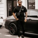 T-shirt męski bawełniany z nadrukiem Crd Ola Voga czarny