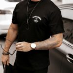 T-shirt męski bawełniany z nadrukiem Crd Ola Voga czarny