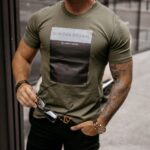 T-shirt bawełniany męski Texas Ola Voga khaki