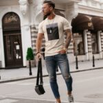 T-shirt bawełniany męski Texas Ola Voga beżowa