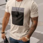 T-shirt bawełniany męski Texas Ola Voga beżowa