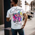 T-shirt męski z nadrukiem pantery Hunter Ola Voga ecru