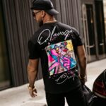 T-shirt męski z nadrukiem pantery Hunter Ola Voga czarny