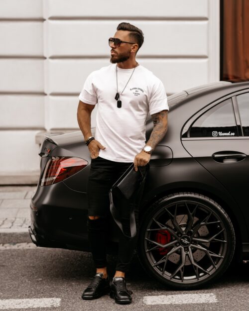 T-shirt męski bawełniany z nadrukiem Crd Ola Voga biały