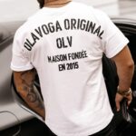 T-shirt męski bawełniany z nadrukiem Crd Ola Voga biały
