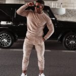 Komplet welurowy męski Beryl Ola Voga beżowy