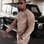 Komplet welurowy męski Beryl Ola Voga beżowy