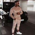 Komplet welurowy męski Beryl Ola Voga beżowy