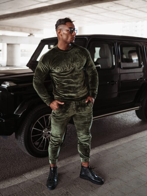 Komplet welurowy męski Beryl Ola Voga khaki