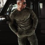 Komplet welurowy męski Beryl Ola Voga khaki