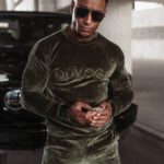 Komplet welurowy męski Beryl Ola Voga khaki