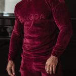 Komplet welurowy męski Beryl Ola Voga bordowy