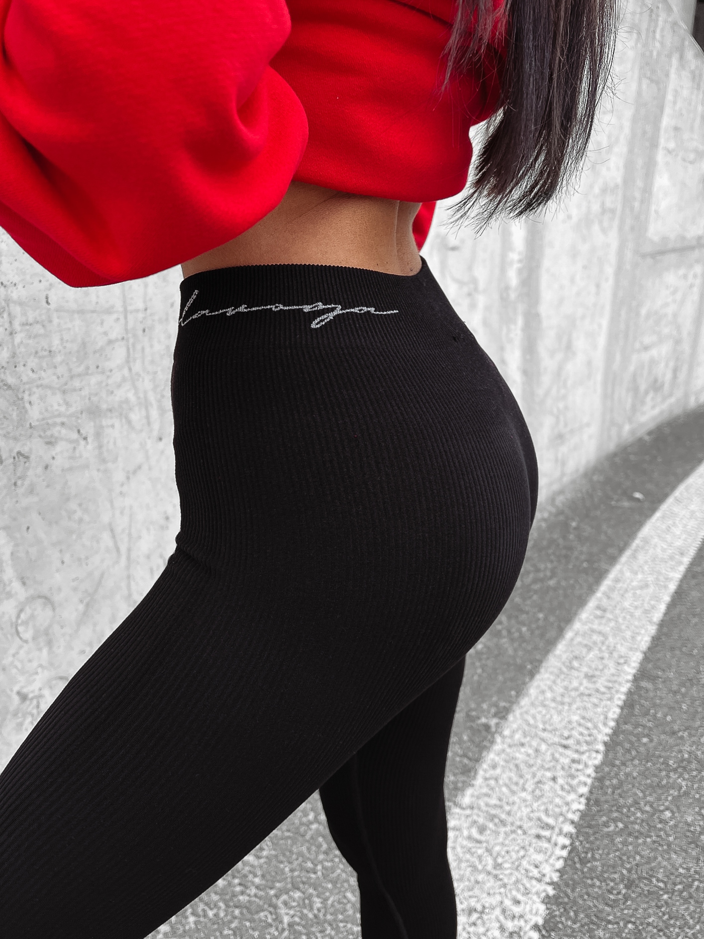 Legginsy prążkowane Clasic 2023 Ola Voga czarne Legginsy prążkowane Clasic 2023 Ola Voga czarne