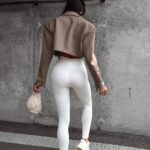 Legginsy prążkowane Clasic 2023 Ola Voga ecru