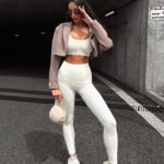 Legginsy prążkowane Clasic 2023 Ola Voga ecru