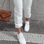 Spodnie dresowe bawełniane wysoki stan Trinity Ola Voga ecru