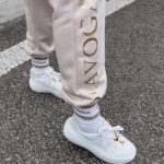 Spodnie dresowe bawełniane wysoki stan Trinity Ola Voga beżowe