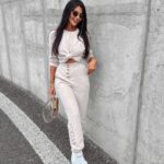 Spodnie dresowe bawełniane wysoki stan Trinity Ola Voga beżowe