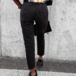 Spodnie jeansowe damskie z przetarciami Verti Ola Voga czarne