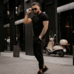 Spodnie dresowe męskie logowane Stratos Ola Voga czarne