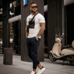 Spodnie dresowe męskie logowane Stratos Ola Voga granatowe