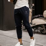 Spodnie dresowe męskie logowane Stratos Ola Voga granatowe