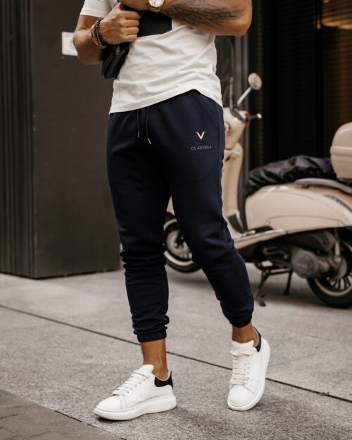 Spodnie dresowe męskie logowane Stratos Ola Voga granatowe